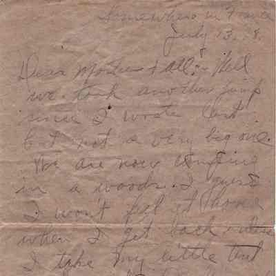 Floyd T. Hickman - World War I Letter