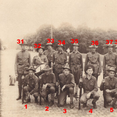 World War I soldiers at the Waynesburg & Washington Railroad Station: See WEB LINKS to DOWNLOAD high-resolution image.