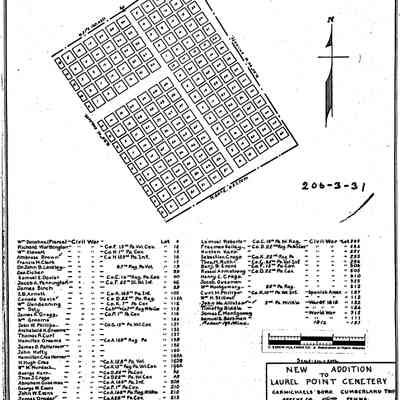 Laurel Point - Cumberland Township - Greene County - Pennsylvania - WPA Cemetery Plat