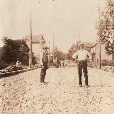 Waynesburg Album, Photo 13 - George David Jenkins [1868-1936] [on right] on Morgan Street, Waynesburg, Greene County, Pennsylvania