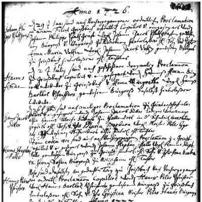 Marriage - Duchmann-Gortner (1727)