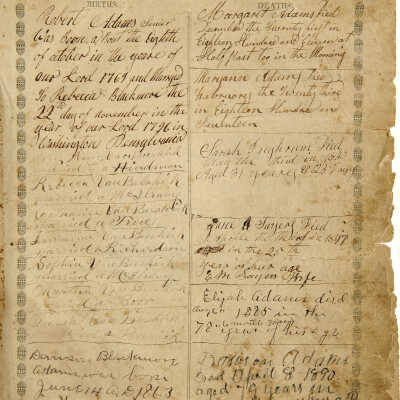 Page 679 - Births & Deaths, Robert Adams Sr. Family Bible