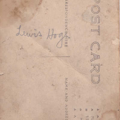 Ammons-Acklin Album, Loose in album - Reverse of image