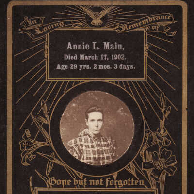 Funeral card of Anna L. (Fetty) Main [1873-1902]
