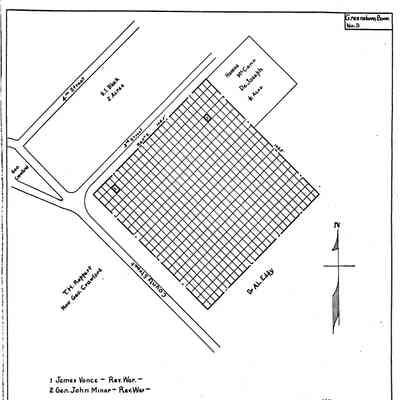 Greensboro (Old) - Monongahela Township - Greene County - Pennsylvania - WPA Cemetery Plat: See WEB LINKS to DOWNLOAD high-resolution image.