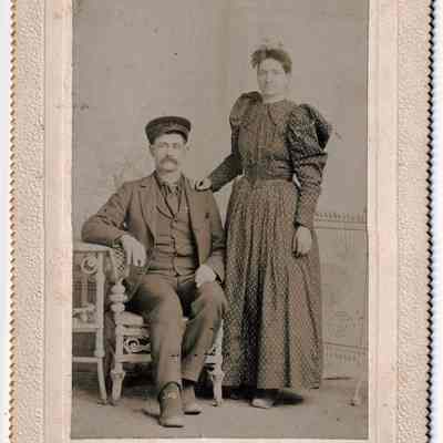 Jacob H. Bristor [1855-1936] and believed to be his sister, Elizabeth (Bristor) Sibert [1866-1946] - Edited: Fade Correction: See WEB LINKS to DOWNLOAD high-resolution image.