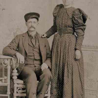 Jacob H. Bristor [1855-1936] and believed to be his sister, Elizabeth (Bristor) Sibert [1866-1946] - Edited: Fade Correction: See WEB LINKS to DOWNLOAD high-resolution image.