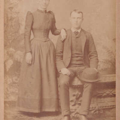 Ammons-Moredock Album 03, Photo 07 - John Milton Ammons [1863-1944] with Minerva (Moredock) Ammons [1871-1966]