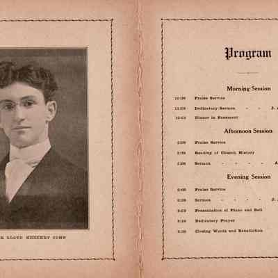 Bethlehem Baptist Church dedication program: See WEB LINKS to DOWNLOAD high-resolution image.