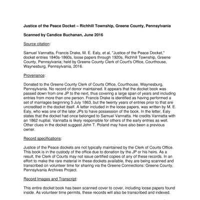 Justice of the Peace Docket (Full Color - 58 pages): See WEB LINKS to DOWNLOAD PDF document file.