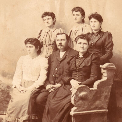 Rice-Fordyce Album 02, Photo 23 - Owen Thomas Wright and Julia (O'Donald) Wright family