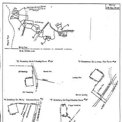Floyd Headlee Farm - Perry Township - Greene County - Pennsylvania - WPA Cemetery Plat