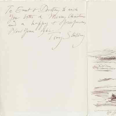 Holiday card sent from Newton Hadyn "Tony" Stubbing [1921-1983] to Cary family