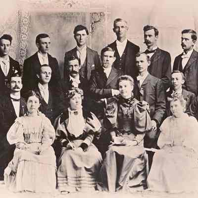 Waynesburg College, Class of 1895 + friends: See WEB LINKS to DOWNLOAD high-resolution image.
