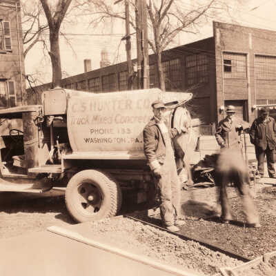 Walter Howard Swart [1903-1945] on left beside truck