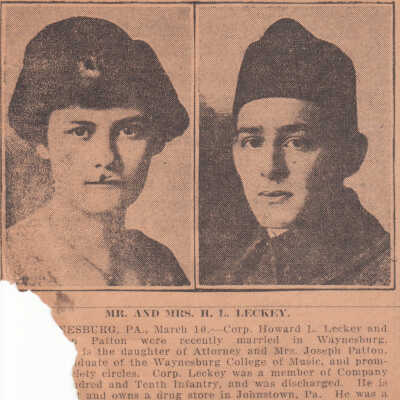 Leckey-Patton marriage announcement, 1919