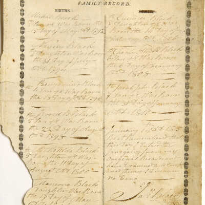 Jacob Black family bible records, preserved in Charles A. Black Family Bible