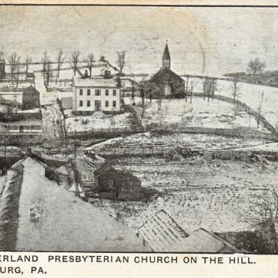 Looking north from High Street toward the Commons (later the parks) in Waynesburg