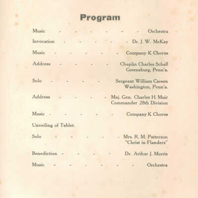 Memorial Services and Dedication of Tablet (Page 1)