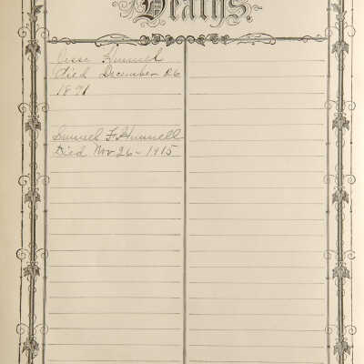 Samuel F. Hunnell Family Bible, Deaths