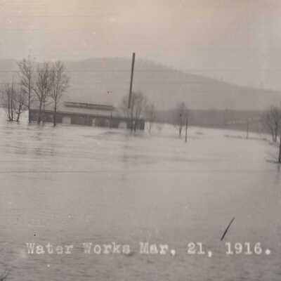 Ten Mile Creek flooded at Water Works in West Waynesburg