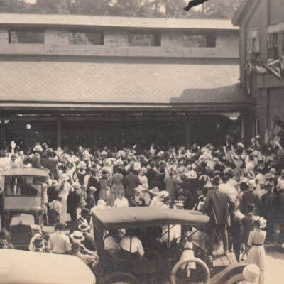 Company K departing for World War I at the Waynesburg & Washington Railroad Station