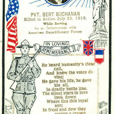 Funeral card of Albert "Bert" Buchanan [1892-1918]