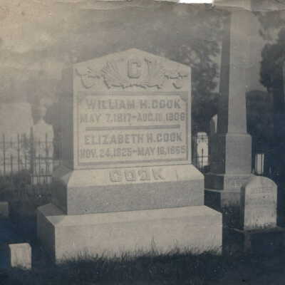 William H. Cook and Elizabeth H. (Rinehart) Cook tombstone