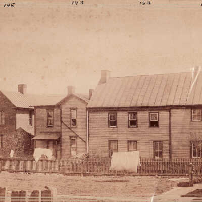Weatherboard covered log cabin of Thomas Slater [1739-1815] on Lincoln Street