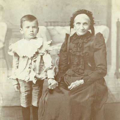 Mitchener Album 01, Photo 51 - Mary (Way) Mitchener with her great-grandson John Hershey Byerly