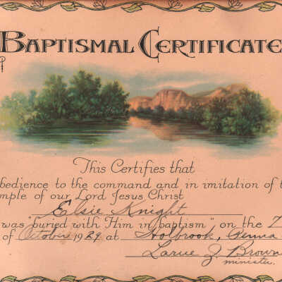 Baptism - Elsie Knight