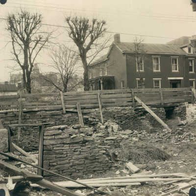 Inghram house and Goldberg Building on High Street in Waynesburg, Pennsylvania