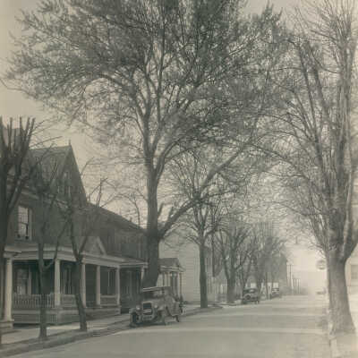 Morris Street (looking south from near Franklin Street, toward High Street)