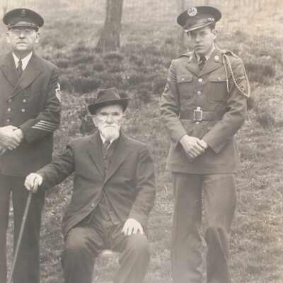 Frank Jones Album (Selected Photos) - Robert Watson (Civil War veteran, center) with Frank Blair Jones and Frank E. Jones