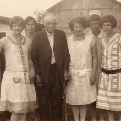 William Henry Bowler and his granddaughters