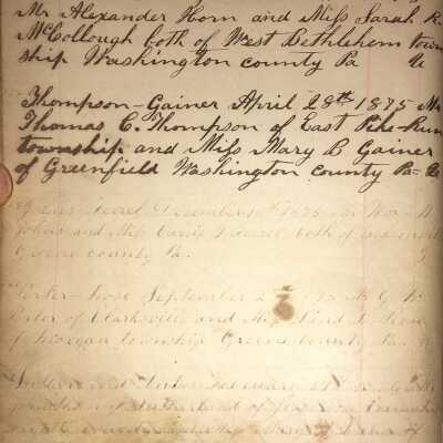 Rev. Luther Axtell Marriage Record Ledger - Page 32