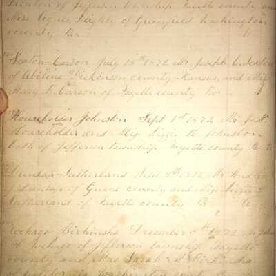 Rev. Luther Axtell Marriage Record Ledger - Page 28