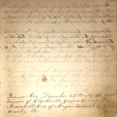 Rev. Luther Axtell Marriage Record Ledger - Page 31