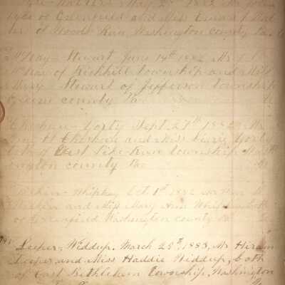 Rev. Luther Axtell Marriage Record Ledger - Page 38