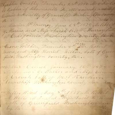 Rev. Luther Axtell Marriage Record Ledger - Page 35
