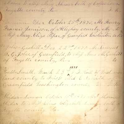 Rev. Luther Axtell Marriage Record Ledger - Page 26