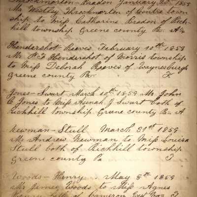 Rev. Luther Axtell Marriage Record Ledger - Page 14