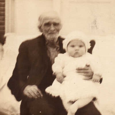 Elisha Rinehart holding his great-grandson Willis G. Rinehart