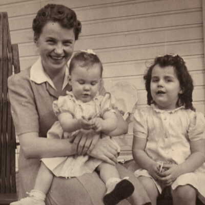 Sara (Livingood) Buchanan with her daughters, Loralyn (Buchanan) Walker [infant] and Marilee (Buchanan) Martin