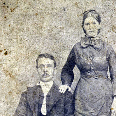 Marion Jasper Clovis and Sarah Eliza (Eakin) Clovis on their wedding day 14 February 1869