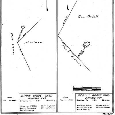 Litman (a/k/a Milburn) - Dunkard Township - Greene County - Pennsylvania - WPA Cemetery Plat