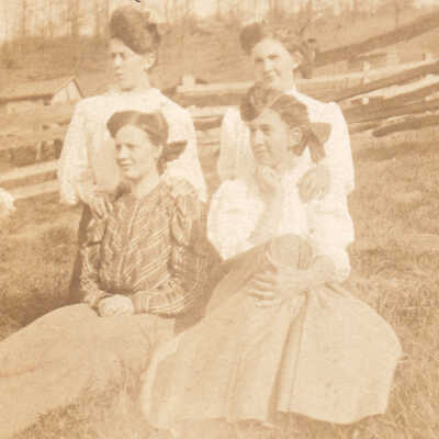 Cora Mabel (Millikin) Mitchell [Back row, Left]