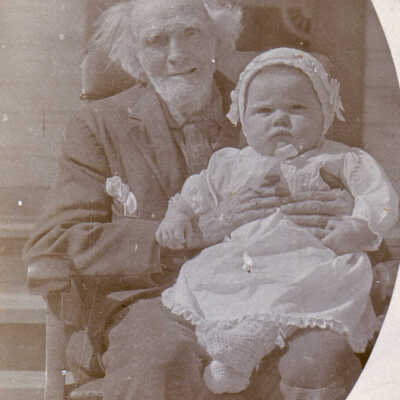 Elisha Rinehart holding his great-grandson Willis G. Rinehart