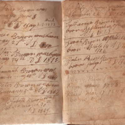 Peter Brown family bible records - Pages 4 and 5