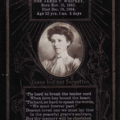Funeral card of Louie (Rinehart) Whipkey [1882-1904]